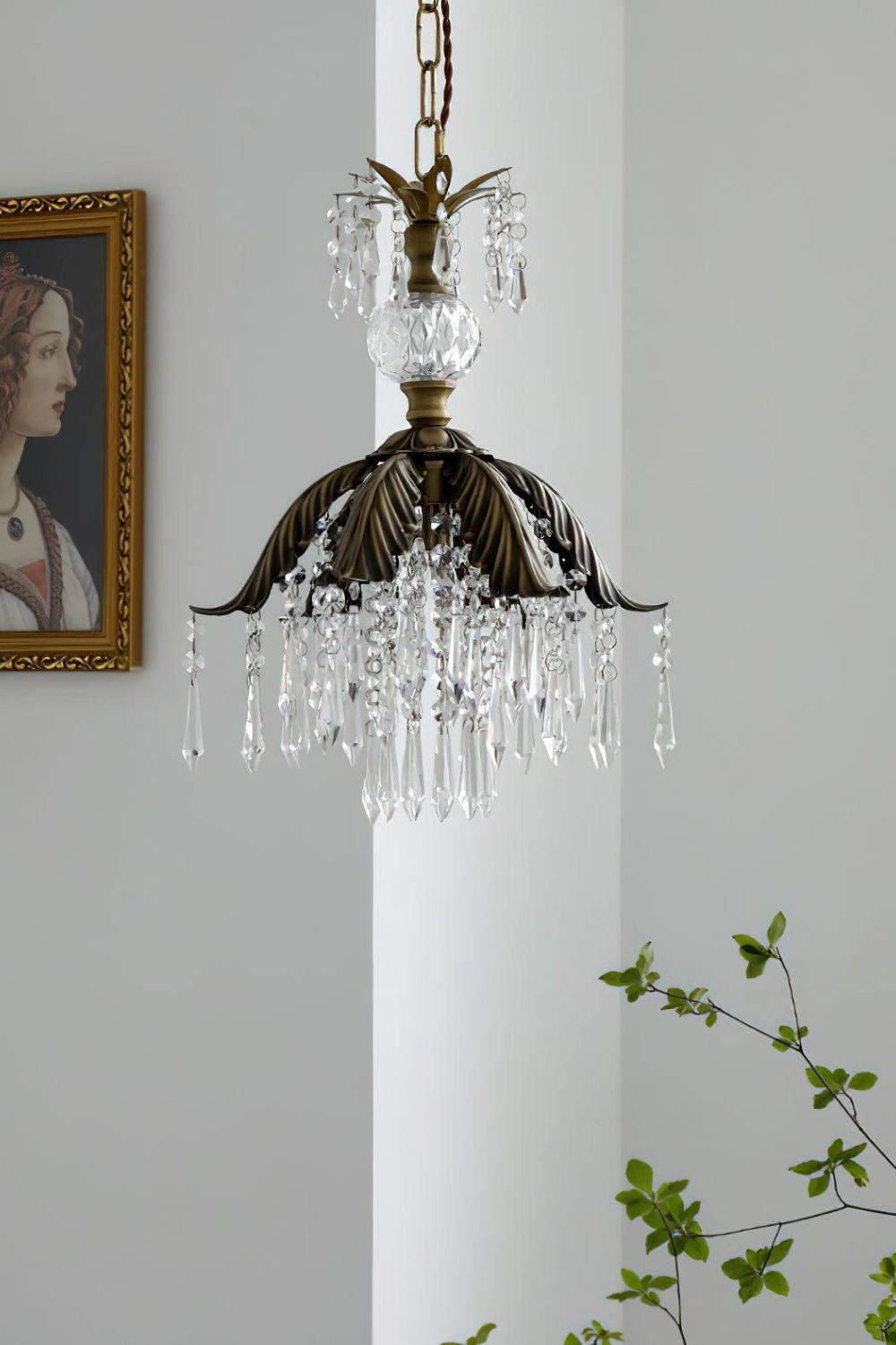 Crystal Palm Leaf Pendant Light - view 12 | morylighting