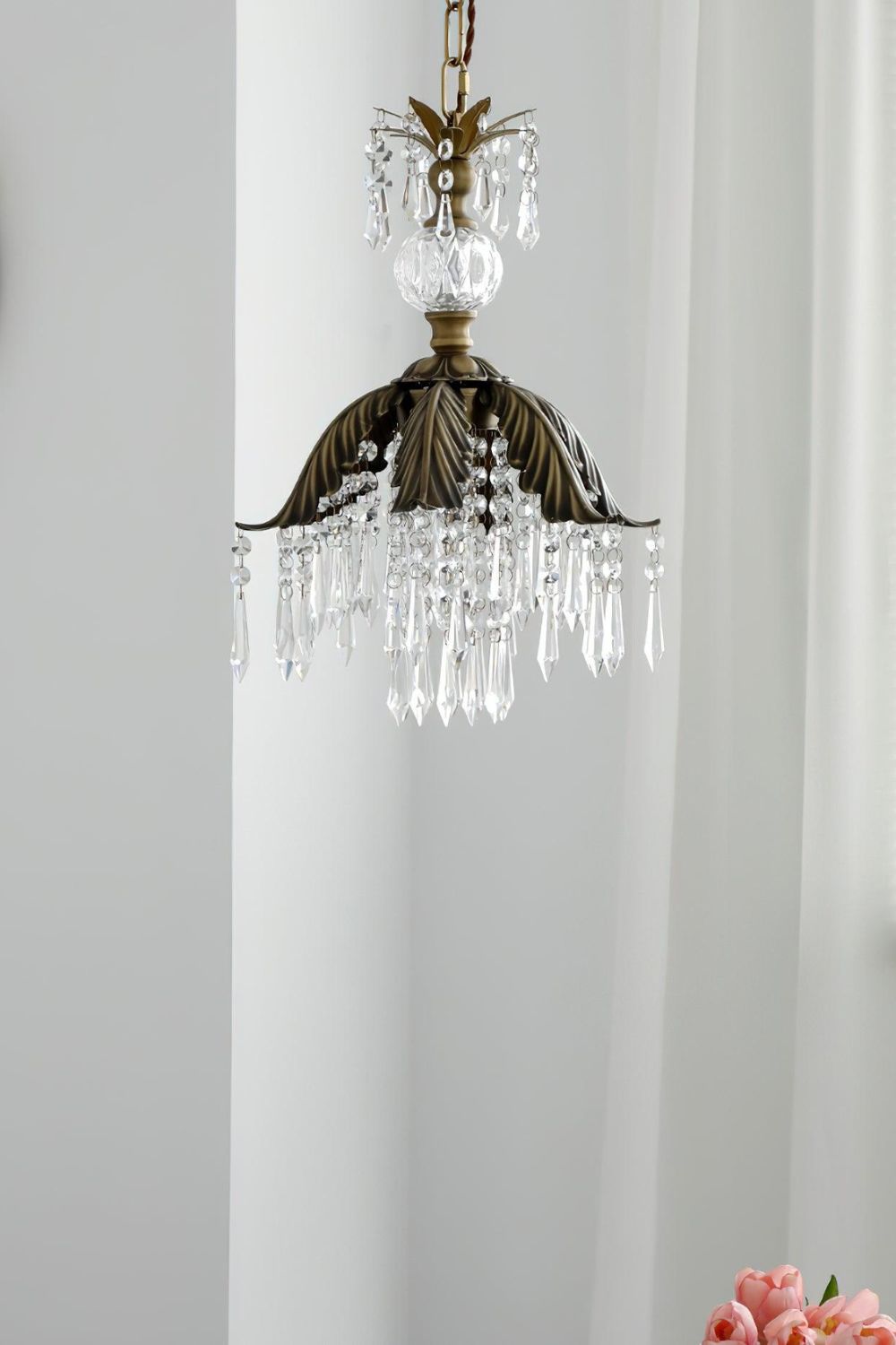 Crystal Palm Leaf Pendant Light - view 11 | morylighting