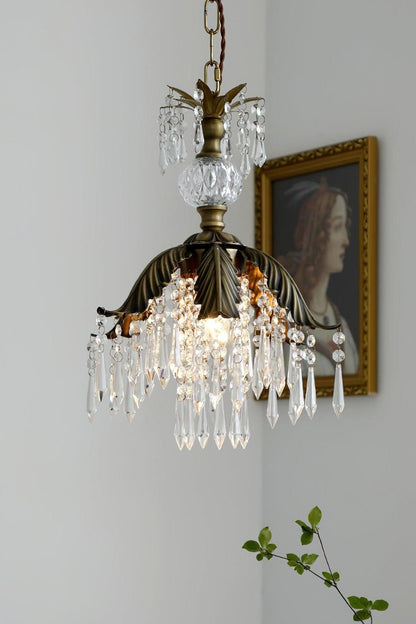 Crystal Palm Leaf Pendant Light - view 2 | morylighting