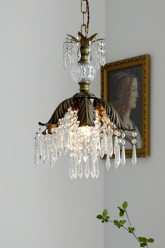 Crystal Palm Leaf Pendant Light - view 2 | morylighting