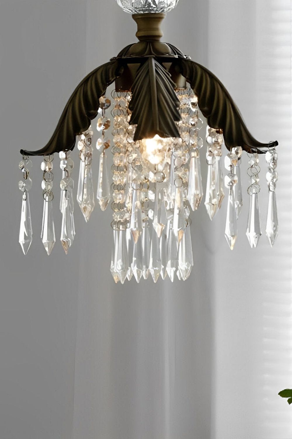 Crystal Palm Leaf Pendant Light - view 14 | morylighting