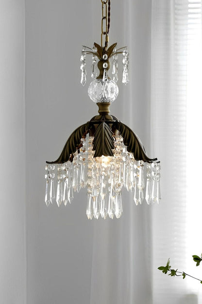 Crystal Palm Leaf Pendant Light - view 4 | morylighting