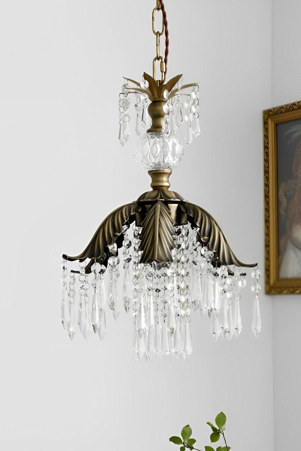 Crystal Palm Leaf Pendant Light - view 5 | morylighting