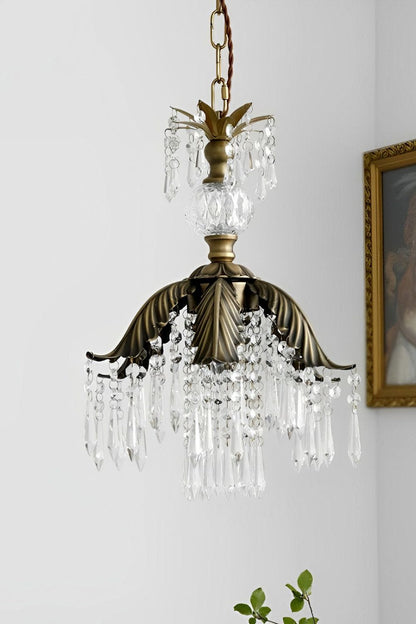 Crystal Palm Leaf Pendant Light - view 5 | morylighting