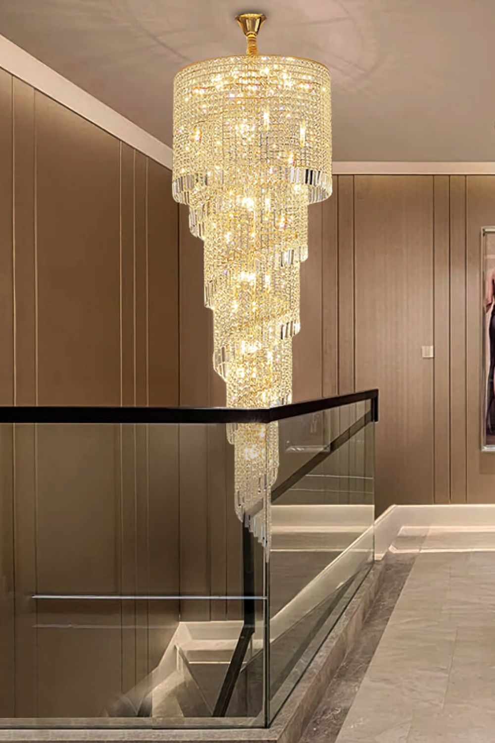 Crystal Spiral Double Volume Chandelier - morylighting