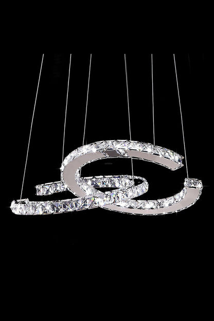 Crystal with Double C Chandelier - view 11 | morylighting