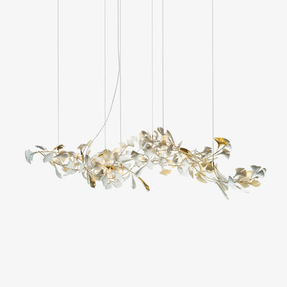 Gingko Leaves Ceramics Spiral Branch Chandelier