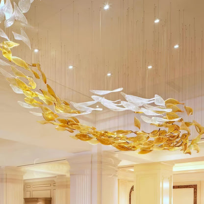 Galaxy Swaying Leaves Meteor Shower Crystal Spiral Chandelier