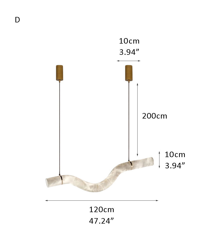 Minimalist Long Cord Ceiling Pendant Alabaster Lighting