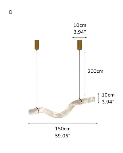 Minimalist Long Cord Ceiling Pendant Alabaster Lighting