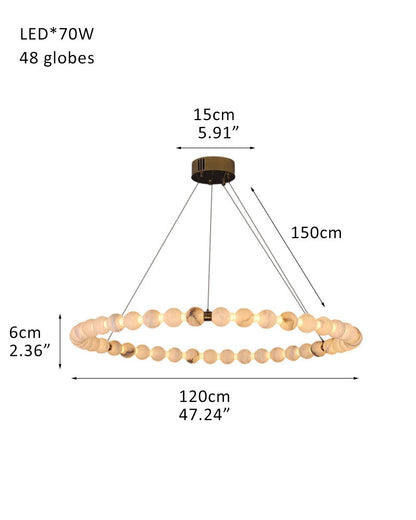 Modern Pearl Alabaster Necklace Circle Triple Chandelier with Dia 60+80+100cm