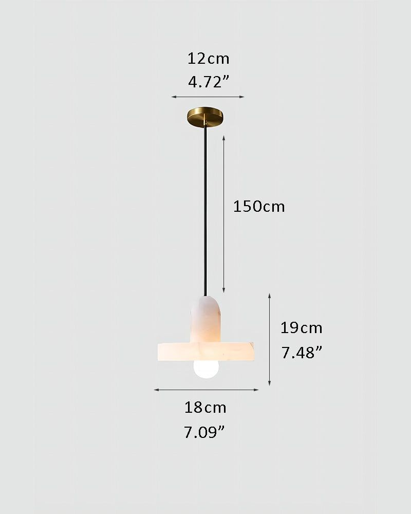 White Alabaster Kitchen Island Pendant Lamp
