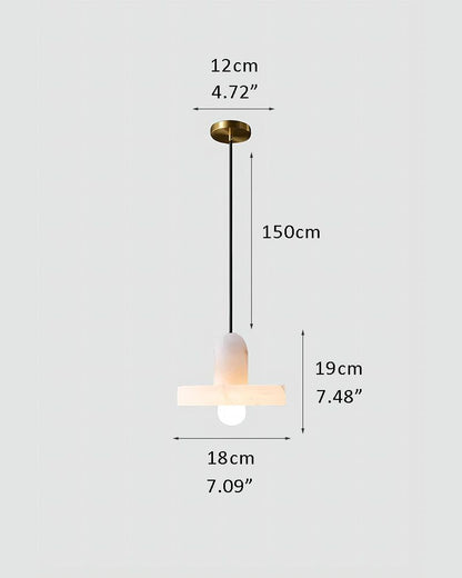 White Alabaster Kitchen Island Pendant Lamp