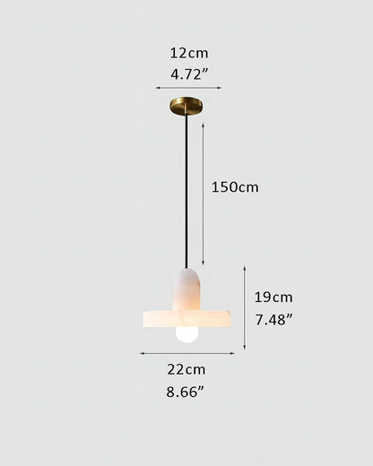 White Alabaster Kitchen Island Pendant Lamp