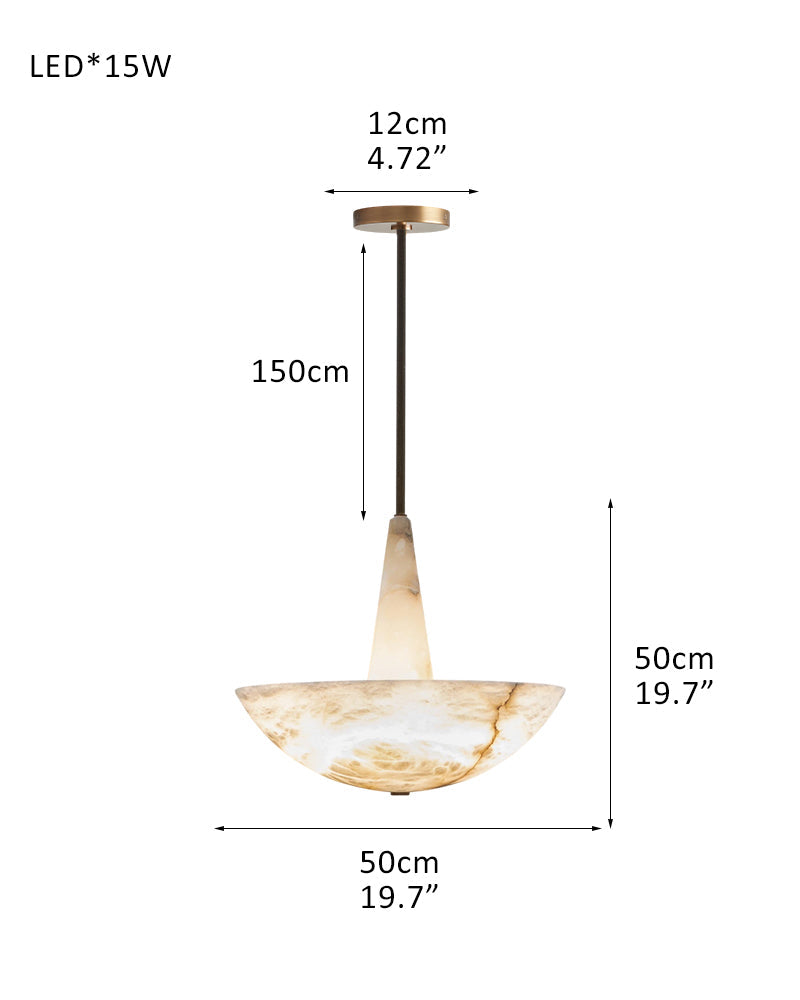 Domus Alabaster Round Bowl Ceiling Pendant Light 20in 28in