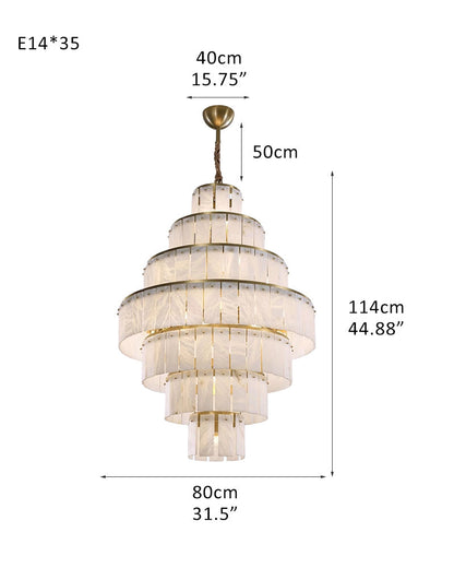 Stairwell Luxury Modern LED High Ceiling Large Alabaster Chandelier