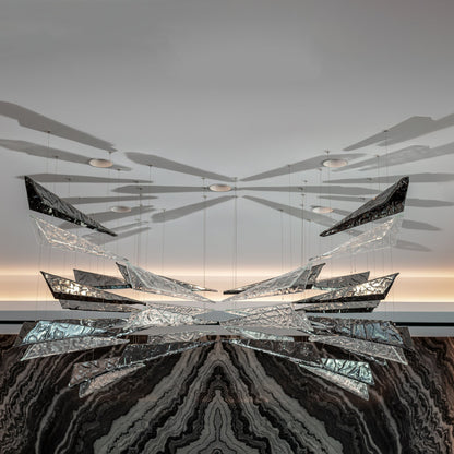 Galaxy Breeze Meteor Shower Crystal Spiral Chandelier