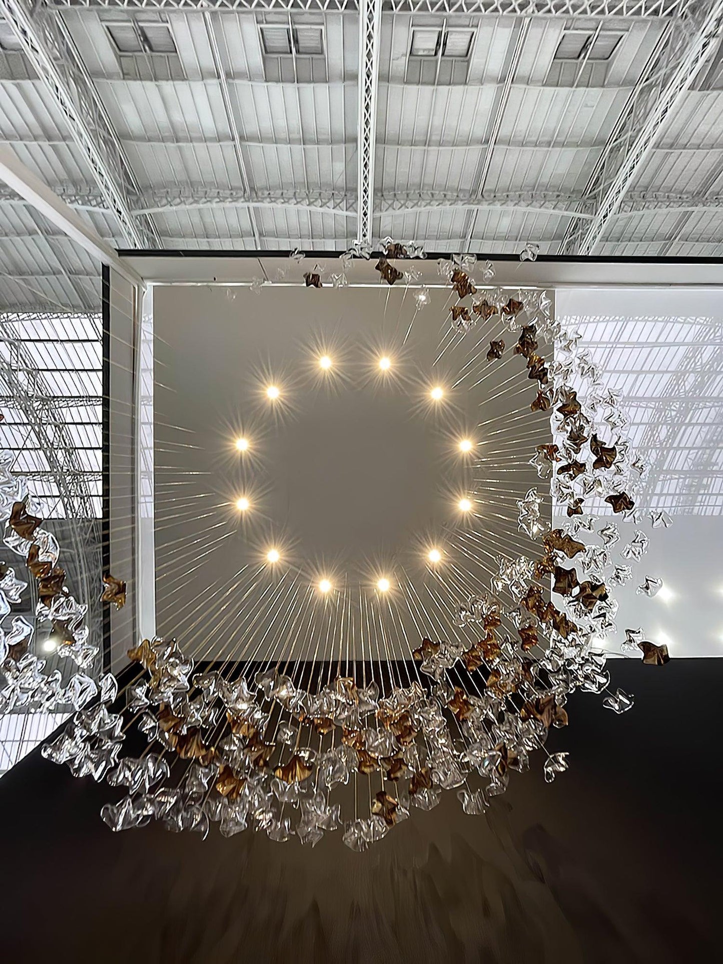 Galaxy Tidal Art Glass Crystal Spiral Chandelier