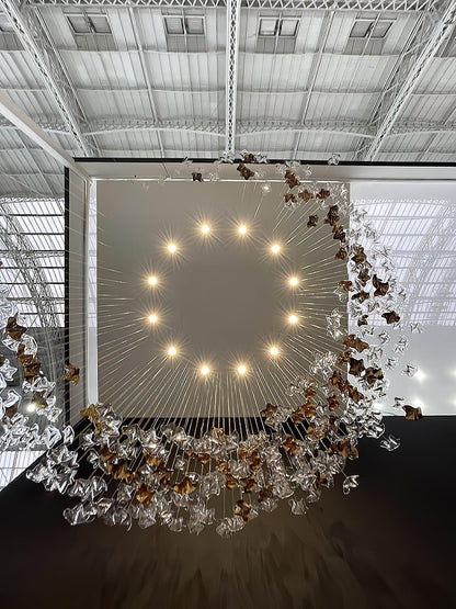 Galaxy Tidal Art Glass Crystal Spiral Chandelier