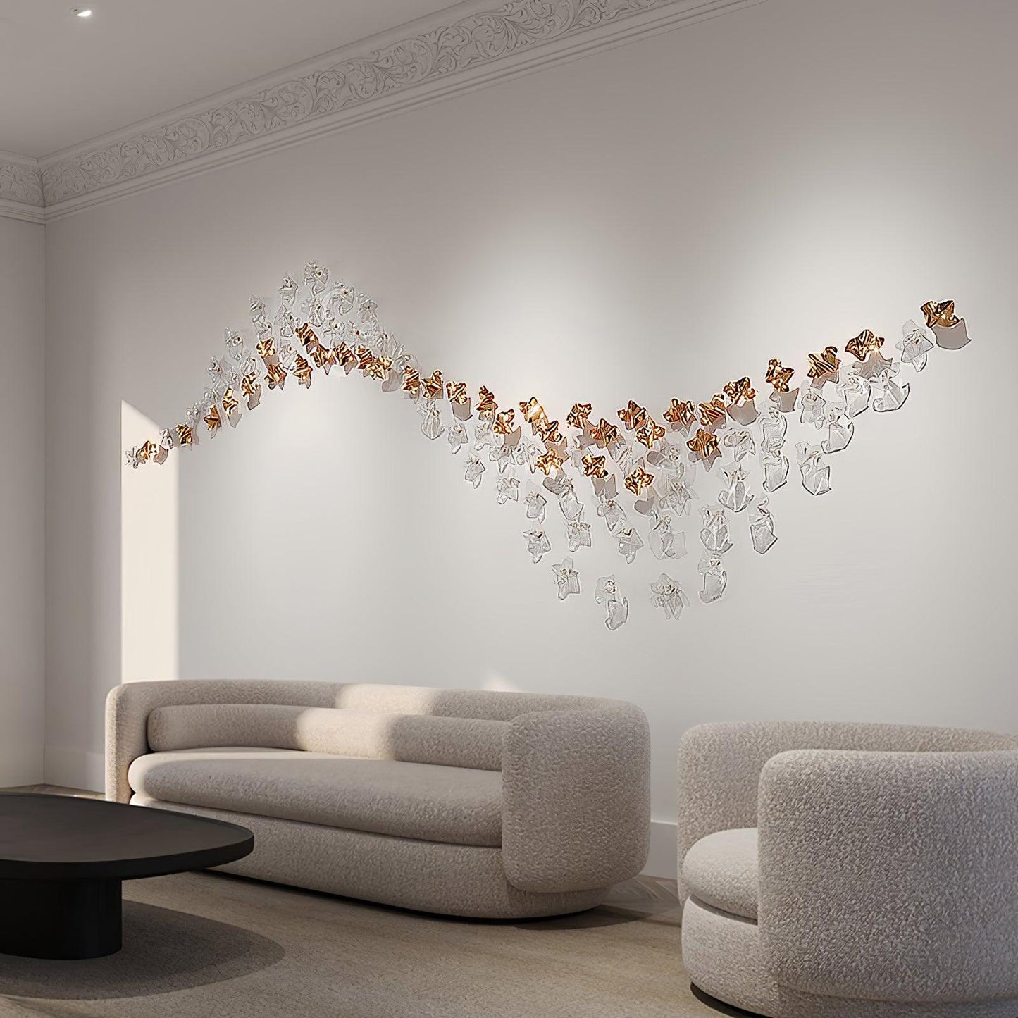 Galaxy Tidal Art Glass Crystal Spiral Chandelier
