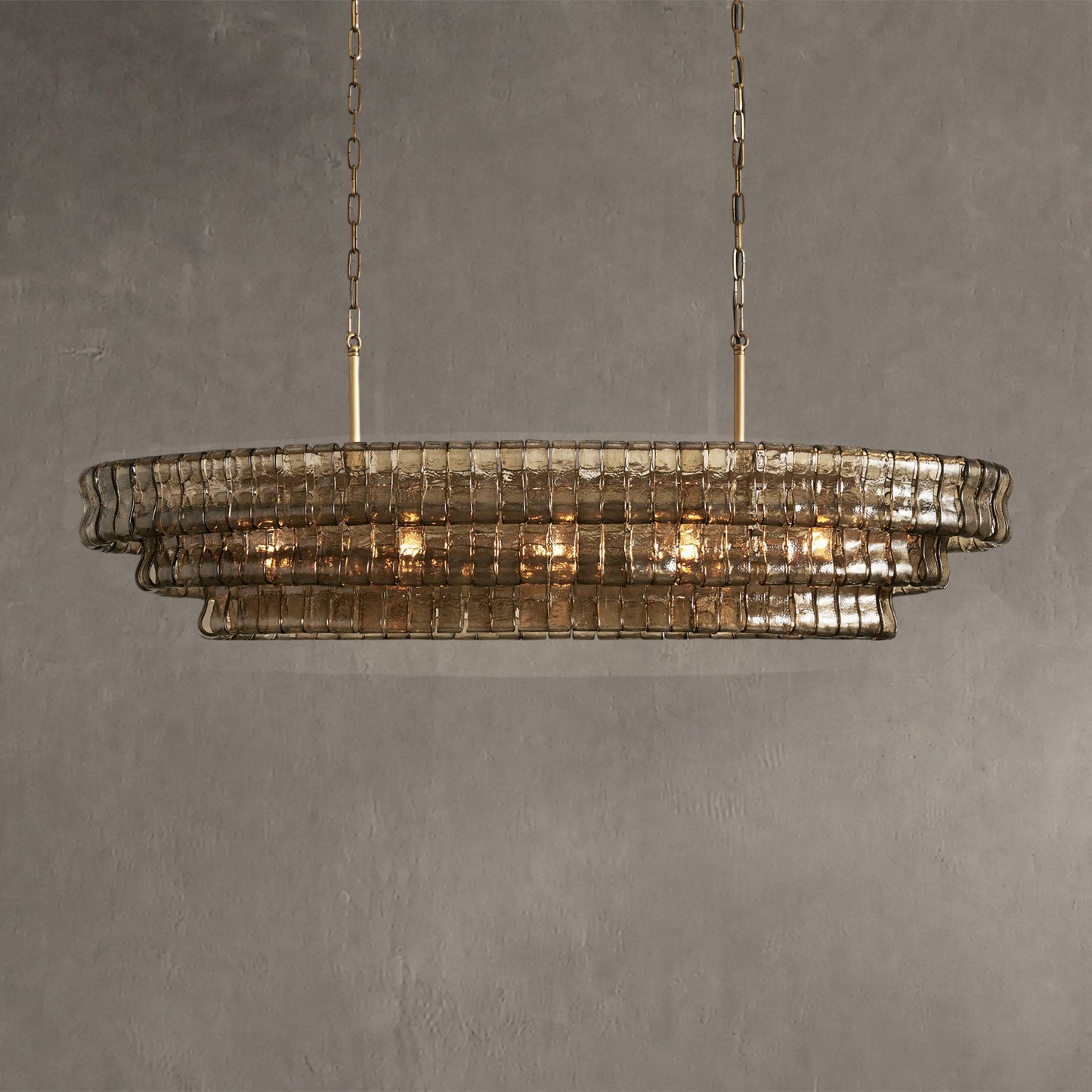 Ghiaccio Glass Oval Chandelier 54''65''