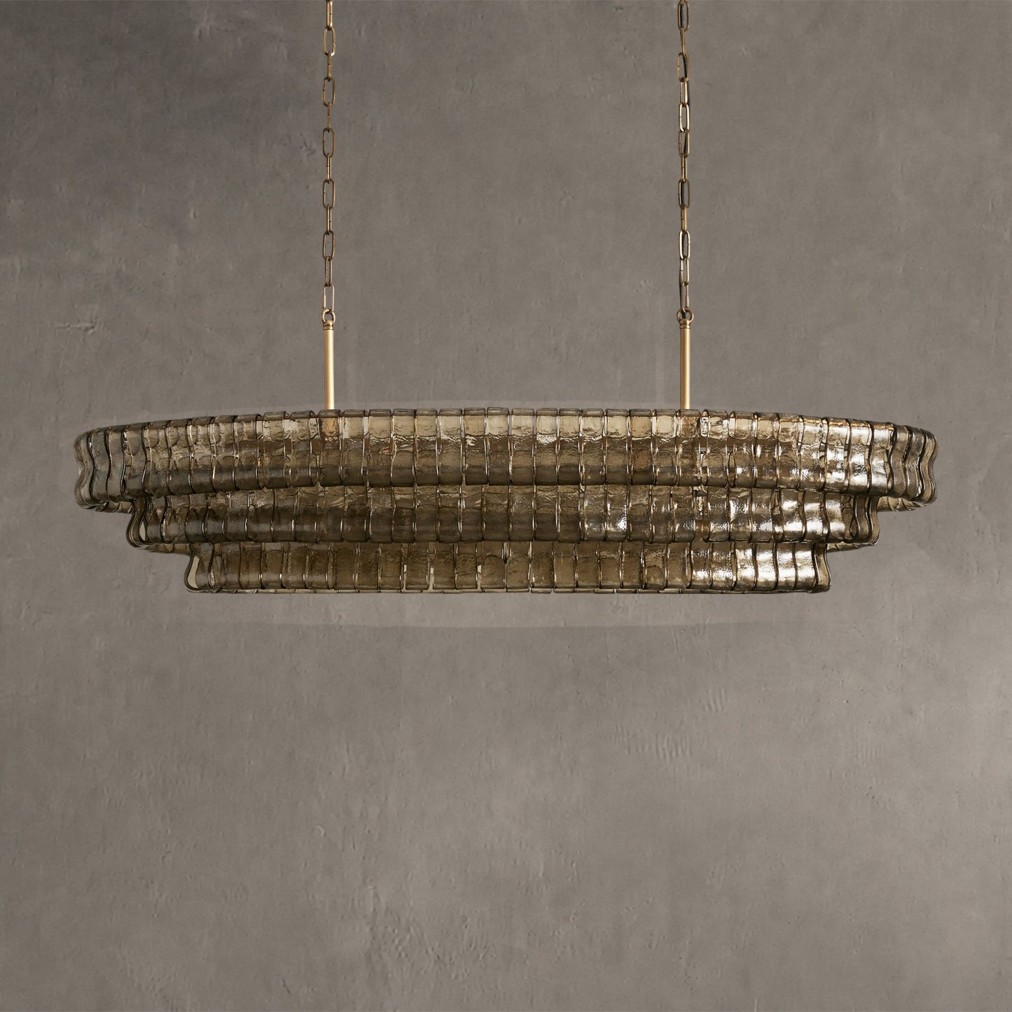 Ghiaccio Glass Oval Chandelier 54''65''