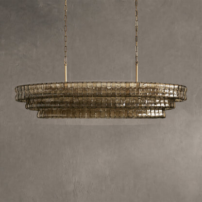 Ghiaccio Glass Oval Chandelier 54''65''