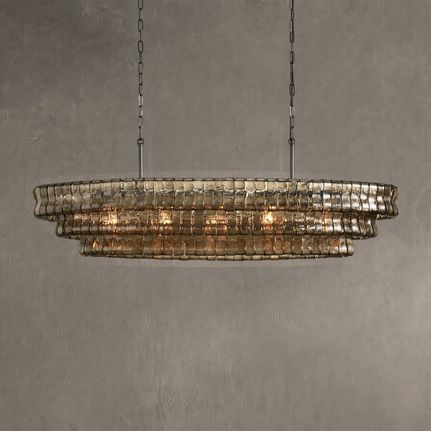 Ghiaccio Glass Oval Chandelier 54''65''