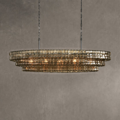 Ghiaccio Glass Oval Chandelier 54''65''