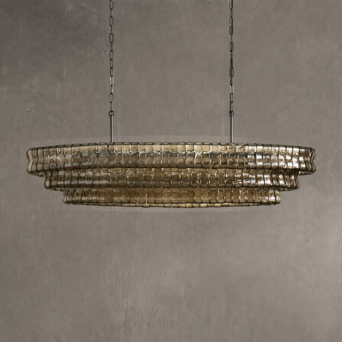 Ghiaccio Glass Oval Chandelier 54''65''