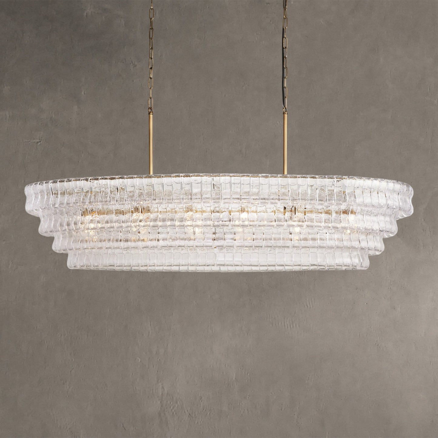 Ghiaccio Glass Oval Chandelier 54''65''