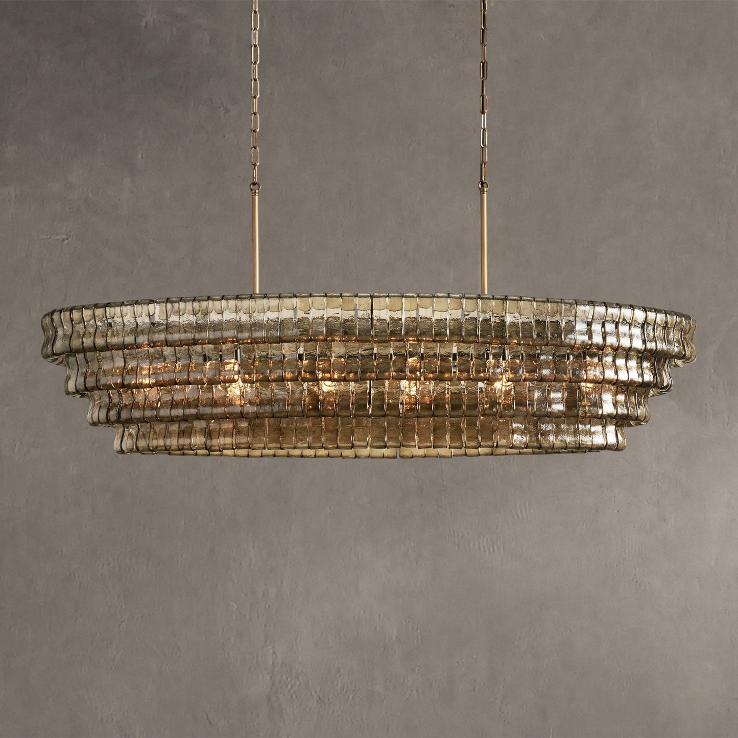 Ghiaccio Glass Oval Chandelier 54''65''