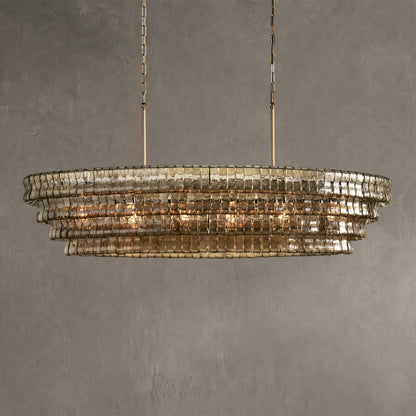 Ghiaccio Glass Oval Chandelier 54''65''