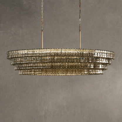 Ghiaccio Glass Oval Chandelier 54''65''