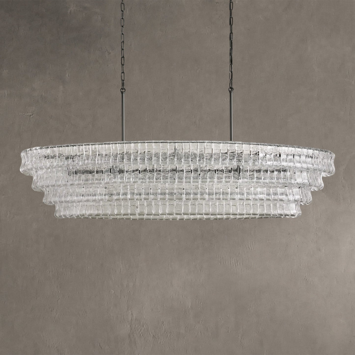 Ghiaccio Glass Oval Chandelier 54''65''