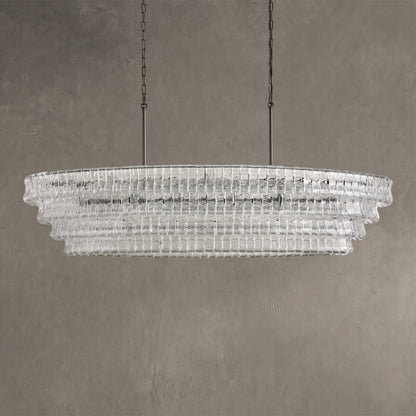 Ghiaccio Glass Oval Chandelier 54''65''