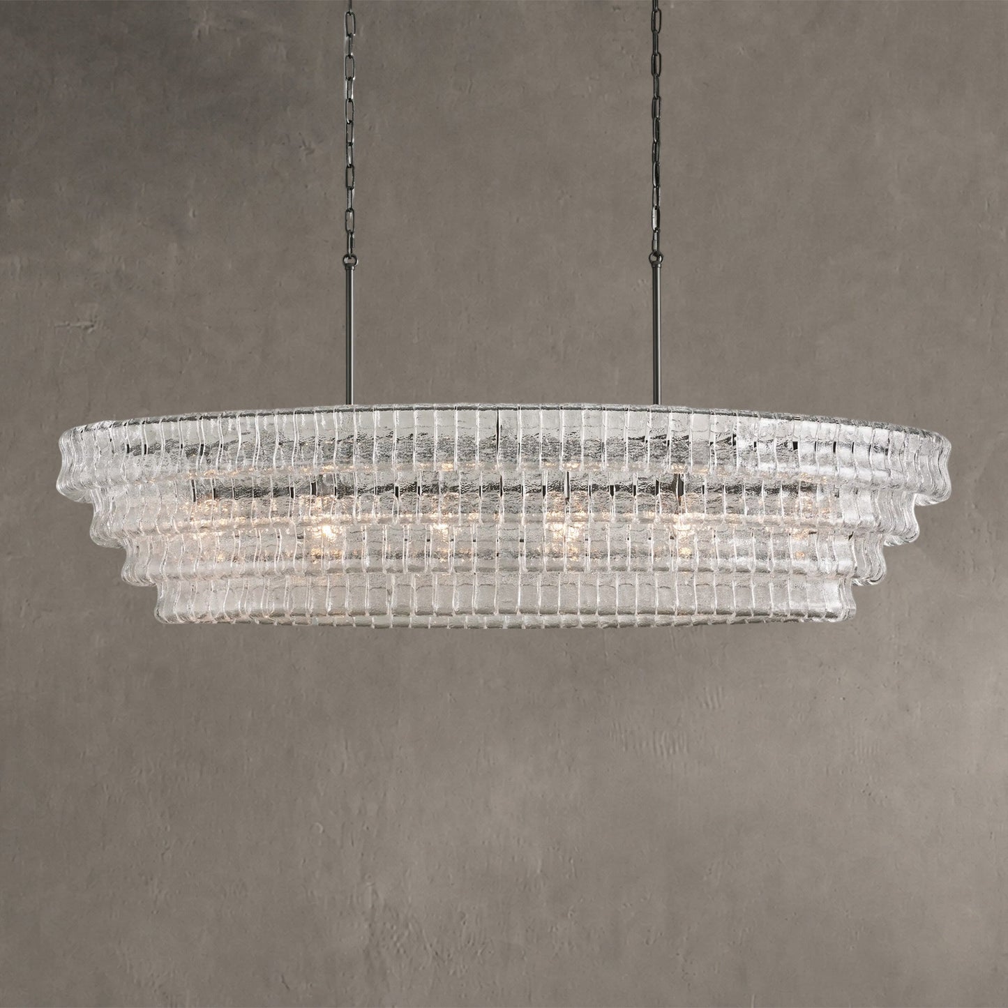 Ghiaccio Glass Oval Chandelier 54''65''