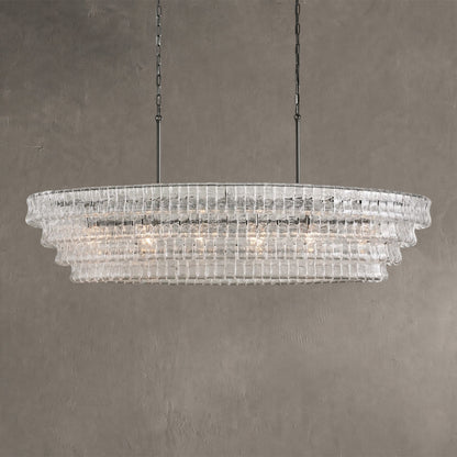 Ghiaccio Glass Oval Chandelier 54''65''