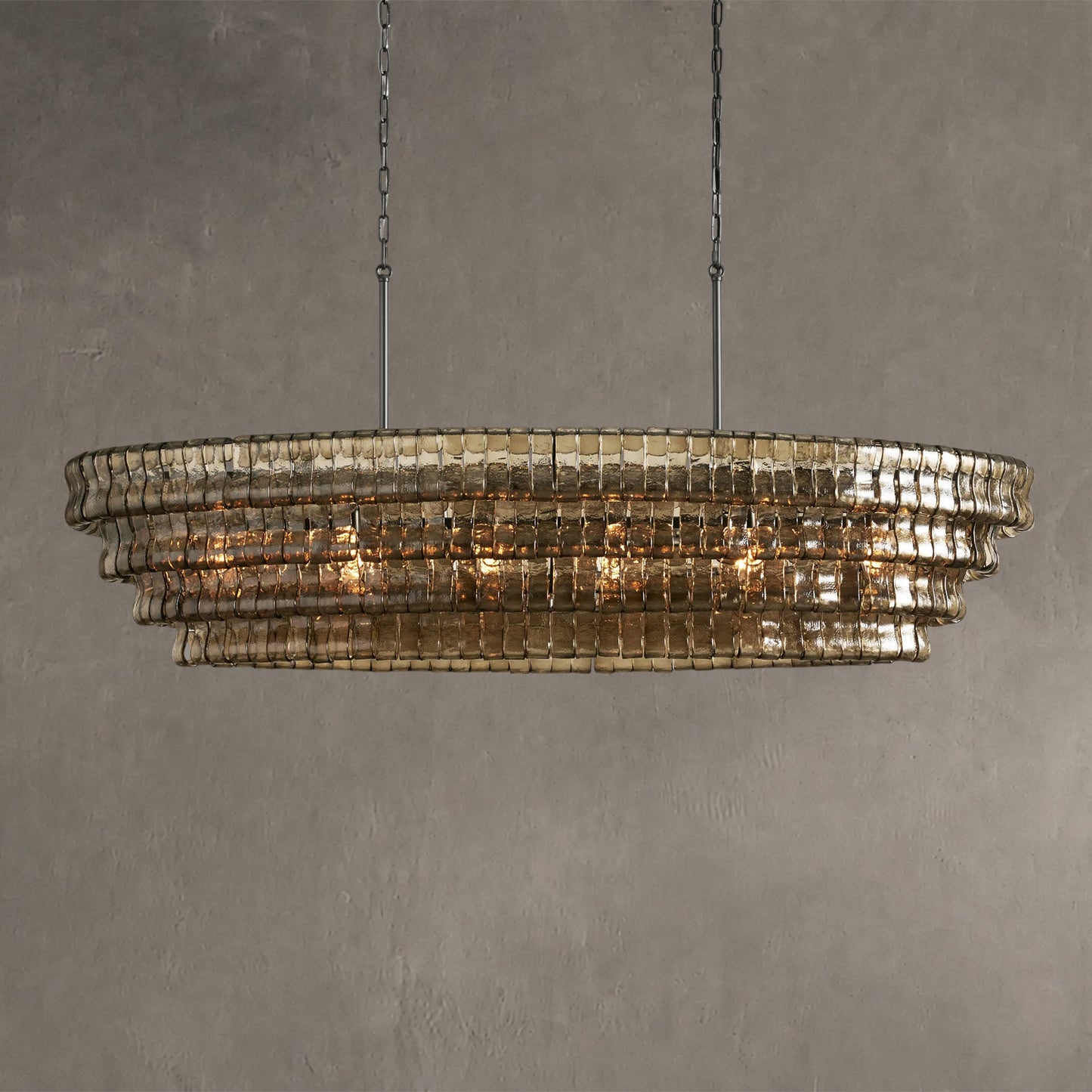 Ghiaccio Glass Oval Chandelier 54''65''