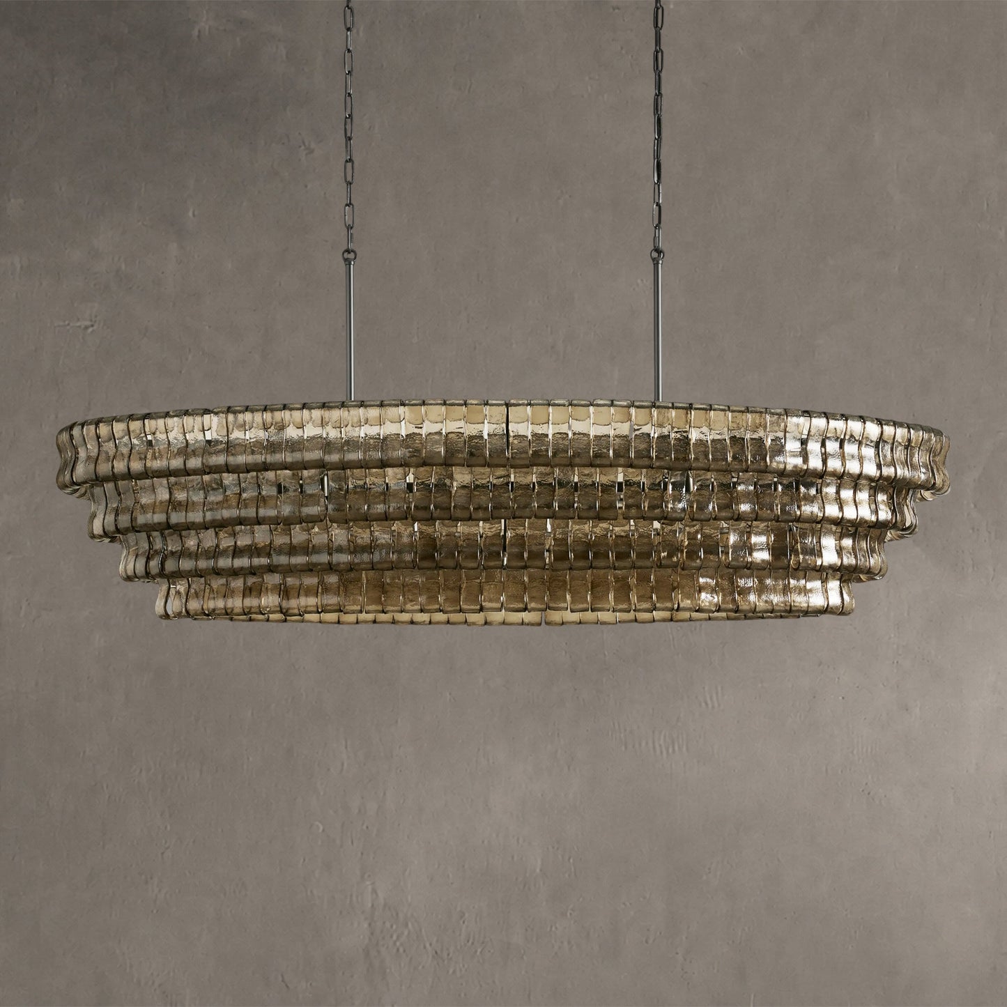 Ghiaccio Glass Oval Chandelier 54''65''