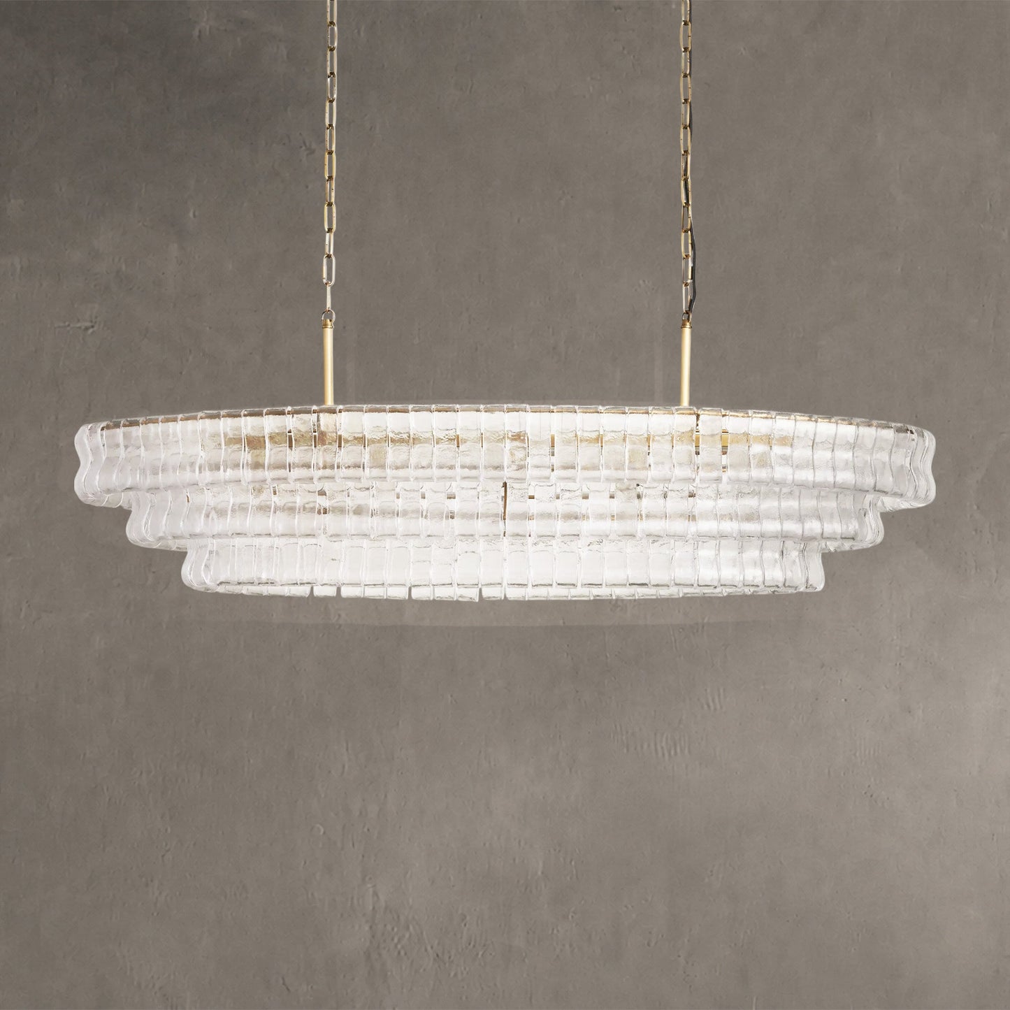 Ghiaccio Glass Oval Chandelier 54''65''