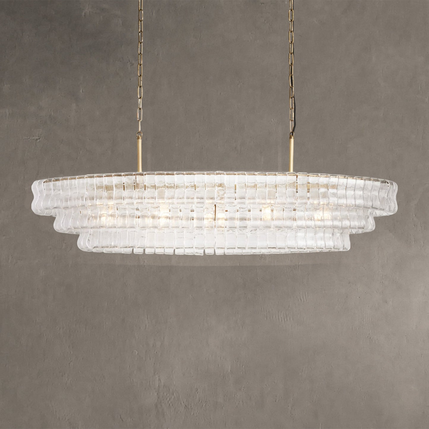 Ghiaccio Glass Oval Chandelier 54''65''