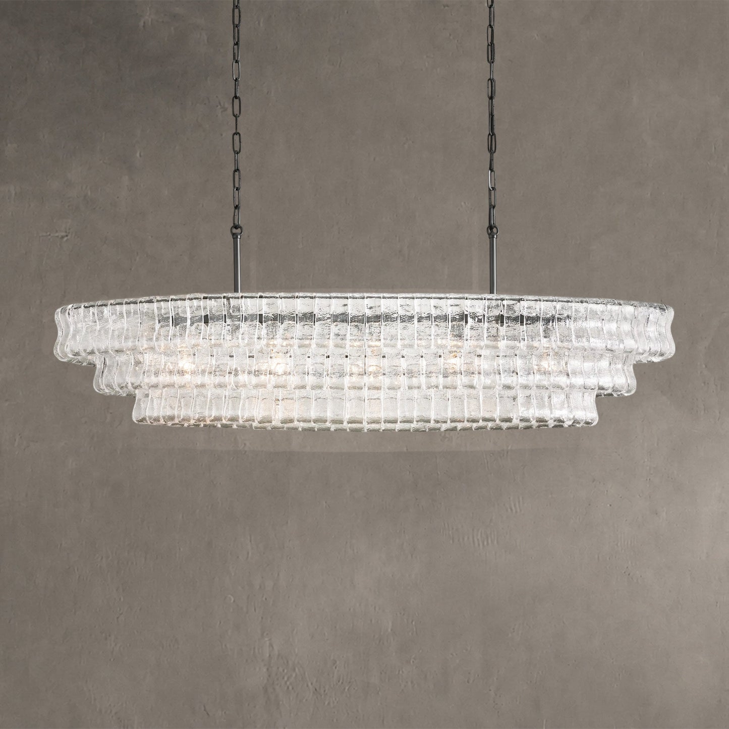 Ghiaccio Glass Oval Chandelier 54''65''