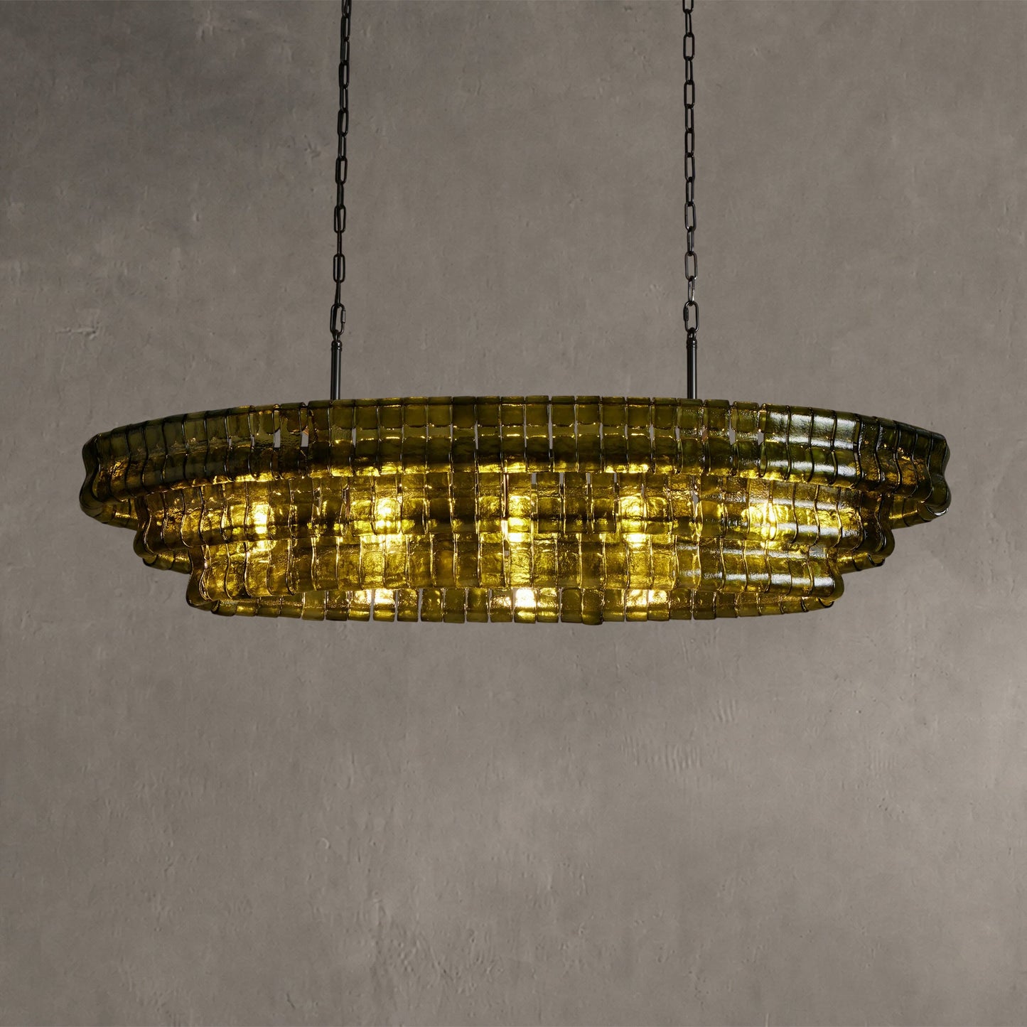 Ghiaccio Glass Oval Chandelier 54''65''