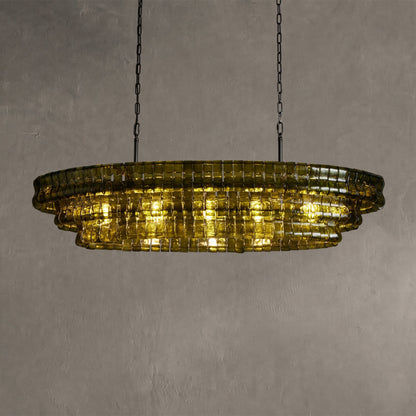 Ghiaccio Glass Oval Chandelier 54''65''