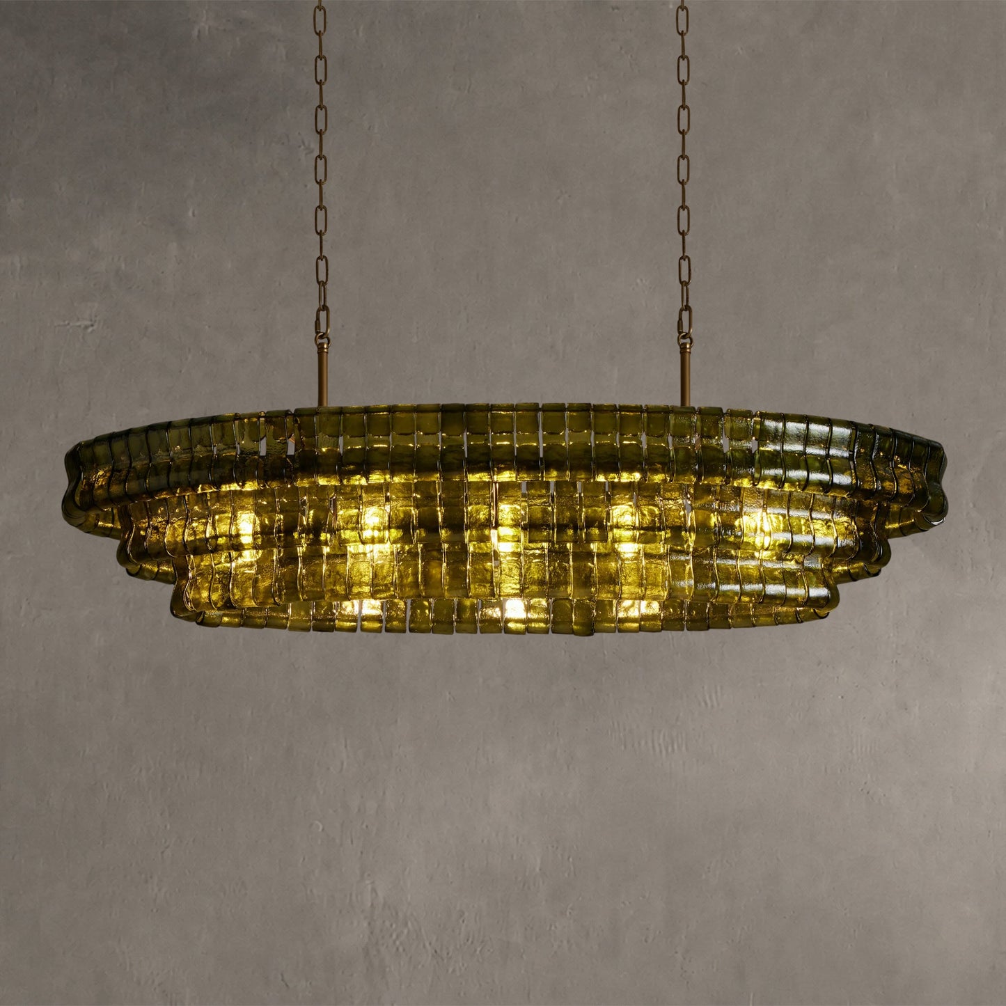 Ghiaccio Glass Oval Chandelier 54''65''
