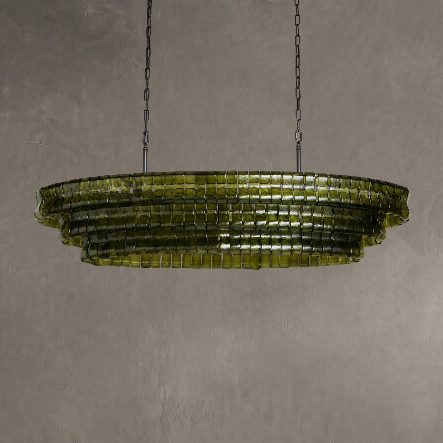 Ghiaccio Glass Oval Chandelier 54''65''
