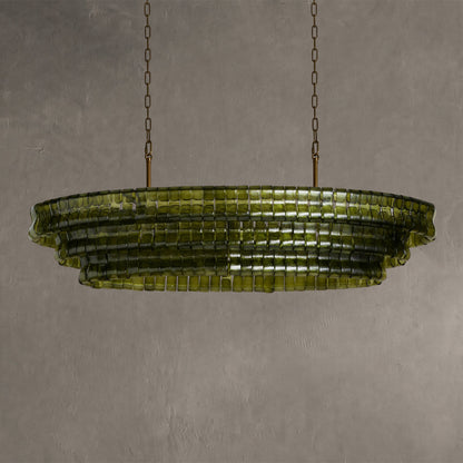 Ghiaccio Glass Oval Chandelier 54''65''