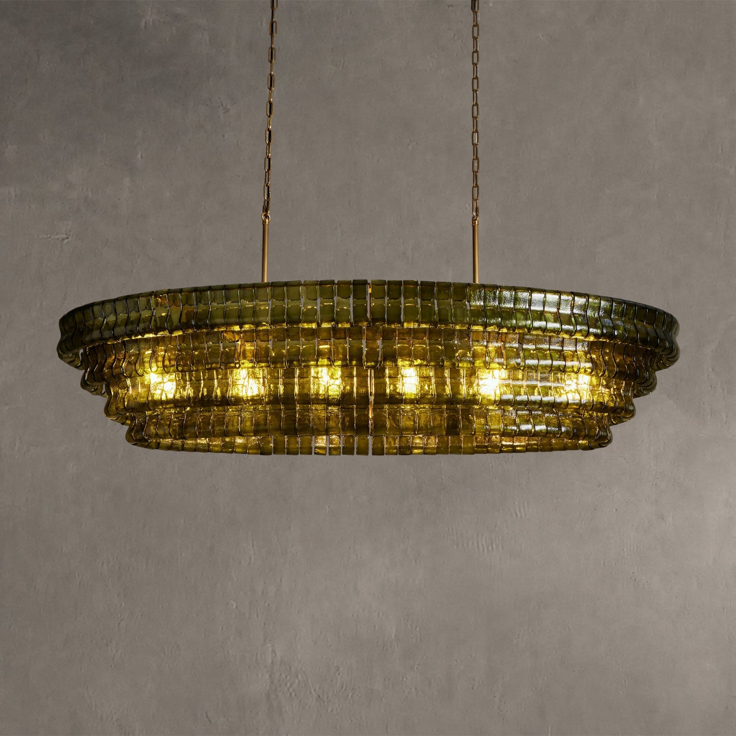 Ghiaccio Glass Oval Chandelier 54''65''