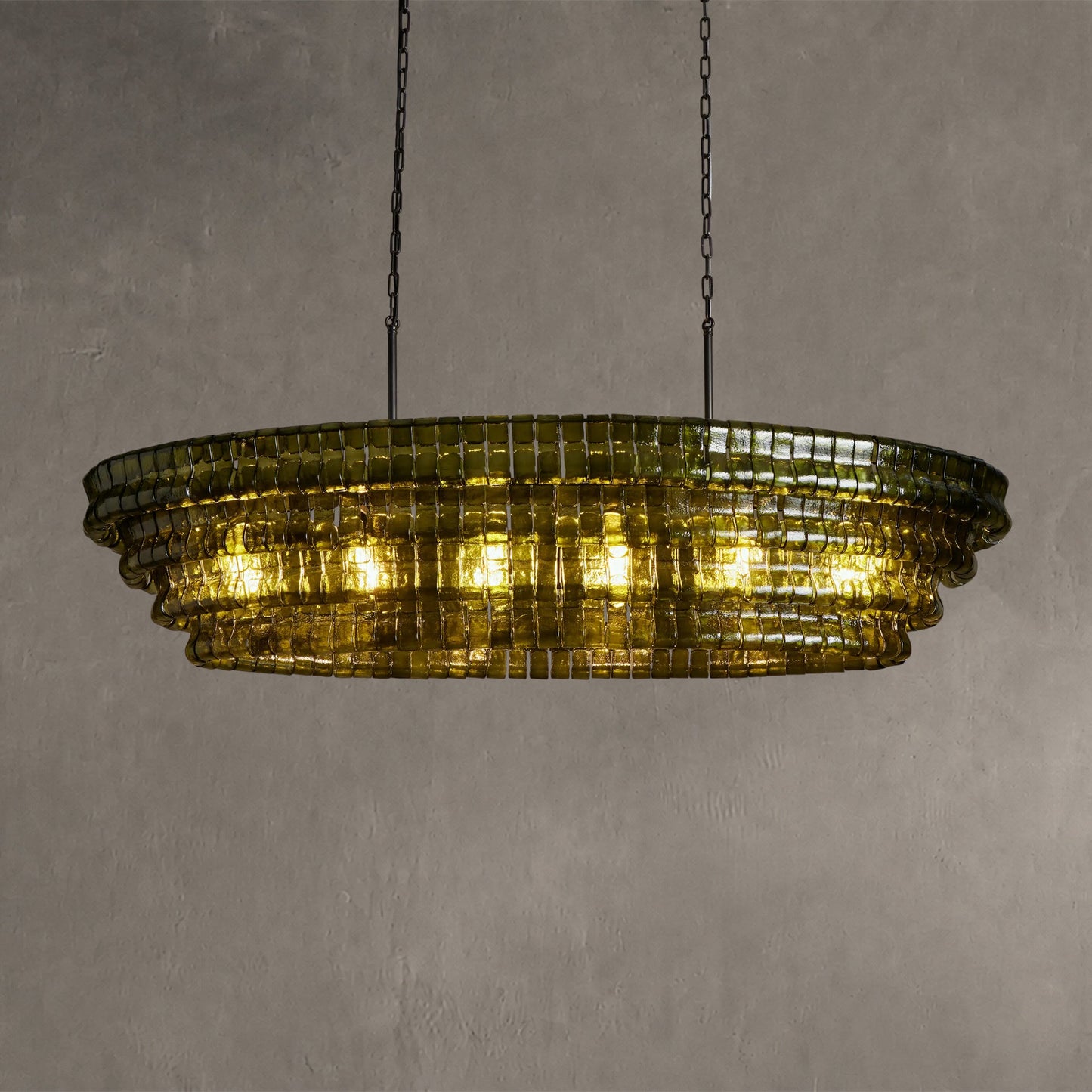 Ghiaccio Glass Oval Chandelier 54''65''